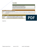 H&S Checklist The End of A Day by Department