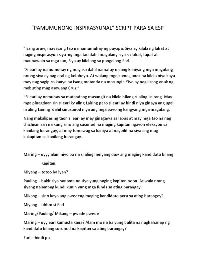 ESP Script PDF Esp script pdf