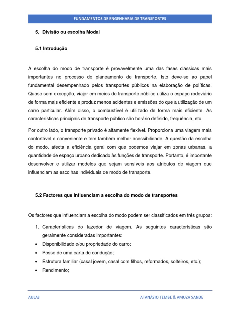 Modulo - Modelo Dos 4 Passos-Escolha Modal | PDF | Utilidade ...