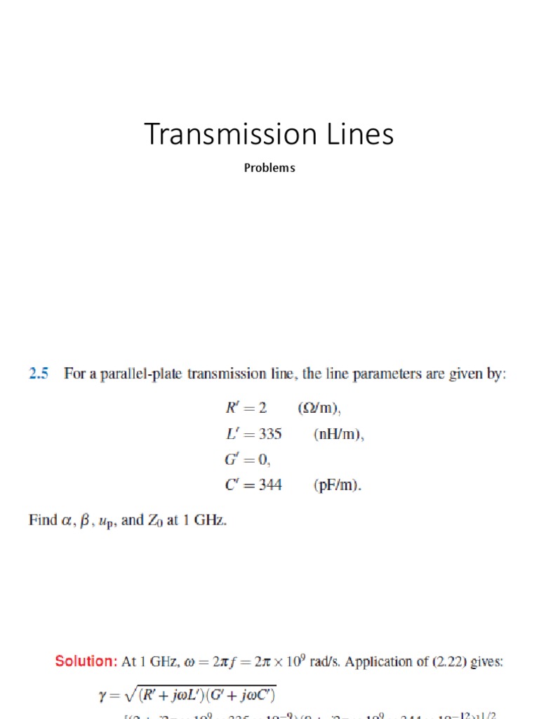 Transmission Line Problems PDF