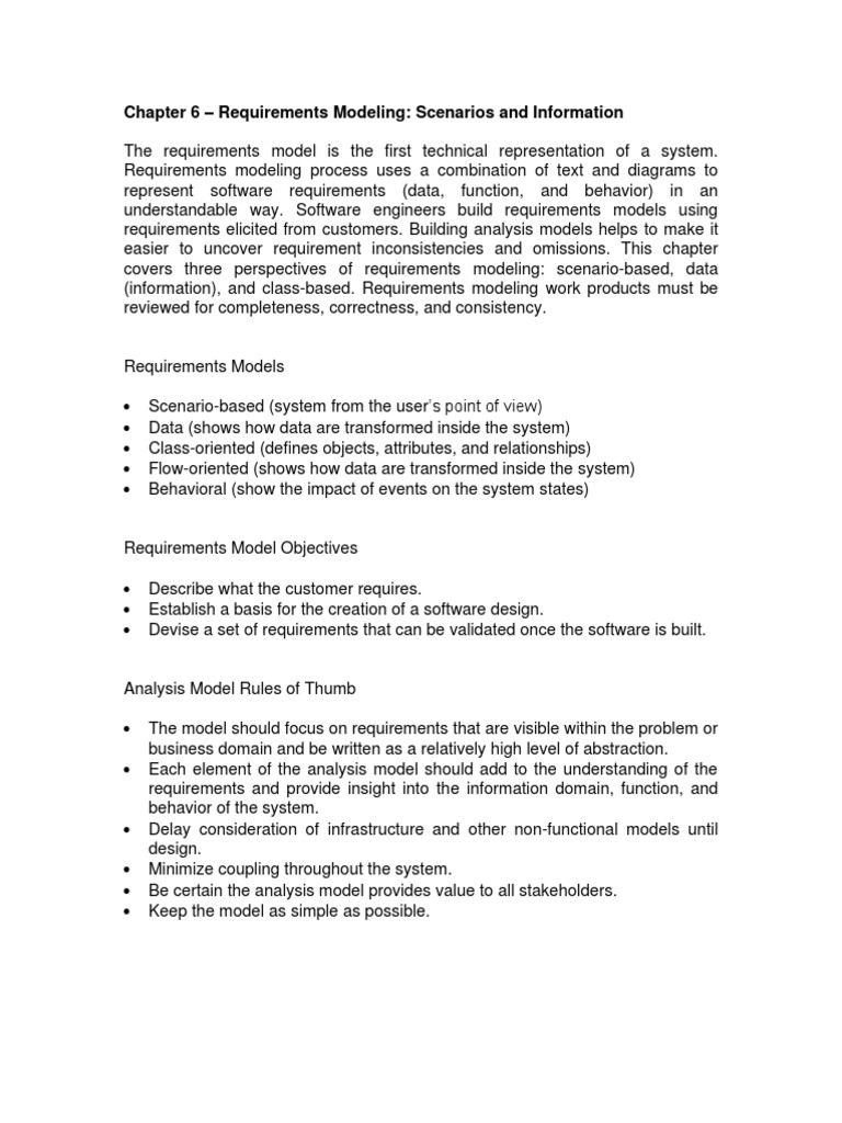 Chapter 6 - Requirements Modeling Scenarios and Information | PDF | Use ...