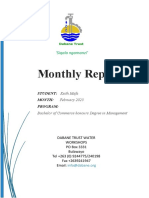 February Monthly Report For Keith Mafa