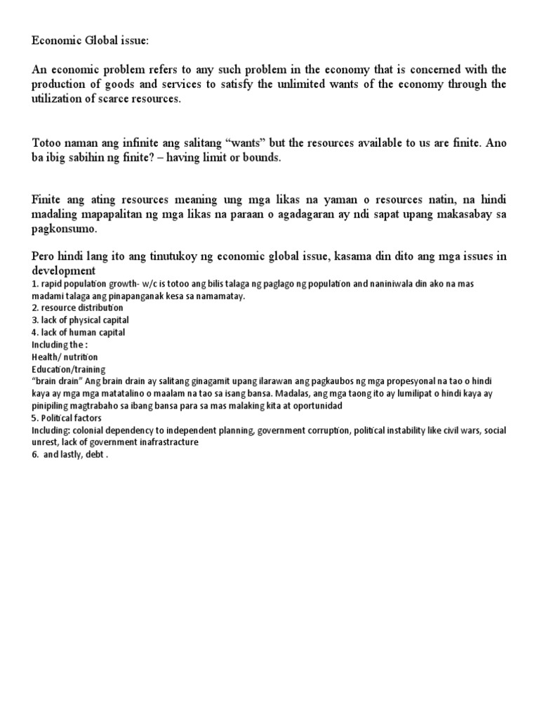 Economic Global Issue | PDF