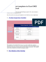 Quick 10 Best Templates in Excel 2022 Free Download: Product Inspection Checklist