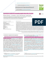 Quantitative Models For Managing Supply Chain Risks A Review