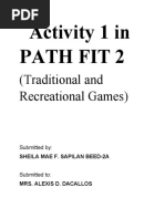 Activity 1 in Path Fit 2: (Traditional and Recreational Games)