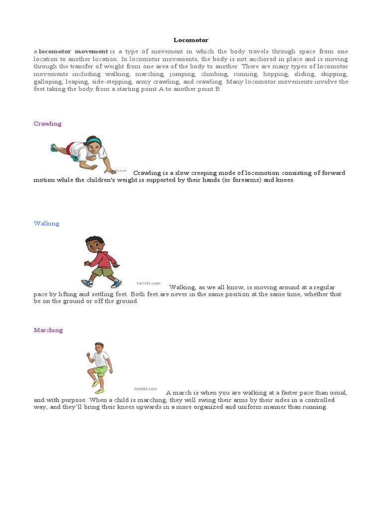 Locomotor and Non Locomotor | PDF