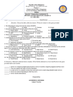 Quarter I Summative Assessment #1: Computer System Servicing Grade 12 S.Y. 2021-2022