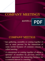 Company Meetings: - Kavita Arora