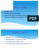 01 Fungsih Linier, Fungsi Permintaan Dan Fungsi Penawaran Serat Keseimbangan Pasar 1-3