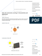 Solar Cell, Construction, Working, V-I Characteristics and Applications