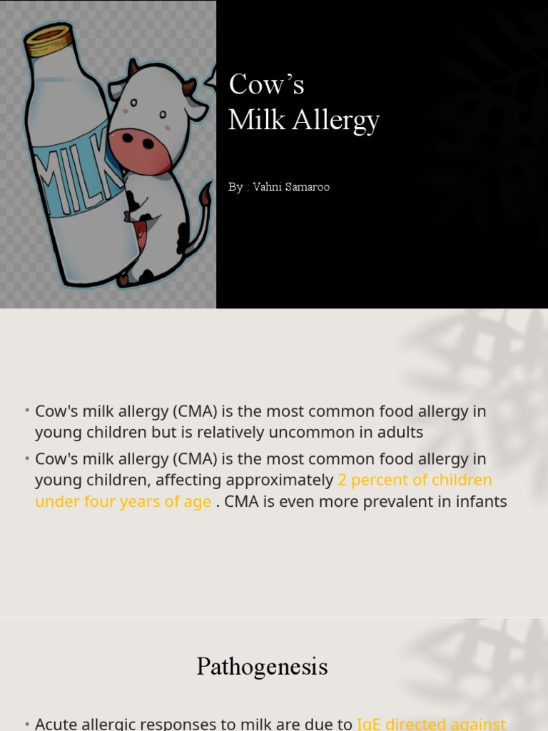 Cow Milk Allergy PDF Allergy Allergen
