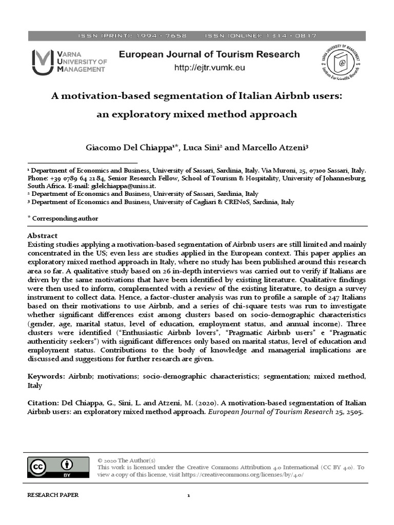 Segmentación Basada en La Motivación de Los Usuarios de Airbnb 2020