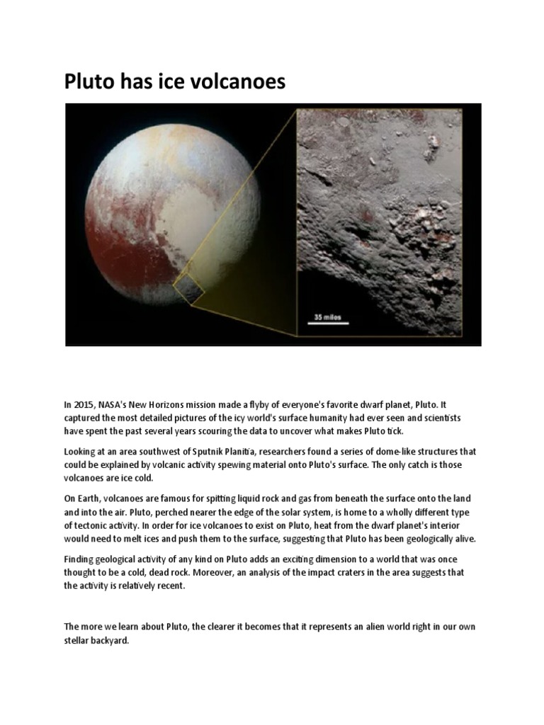 Pluto Has Ice Volcanoes Science Demo Pdf