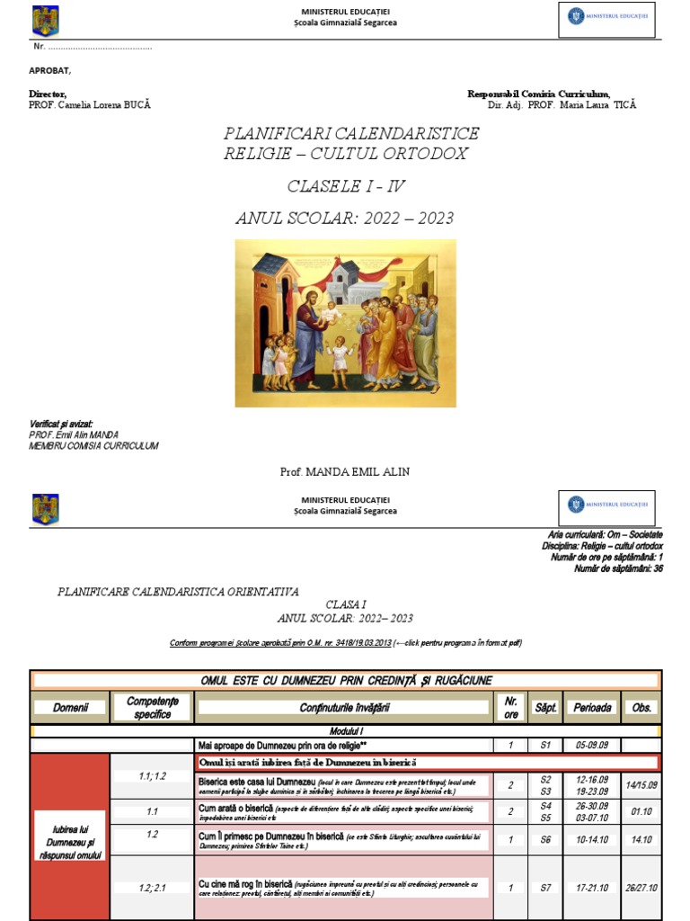 Planificari Calendaristice Clasele IIV PDF