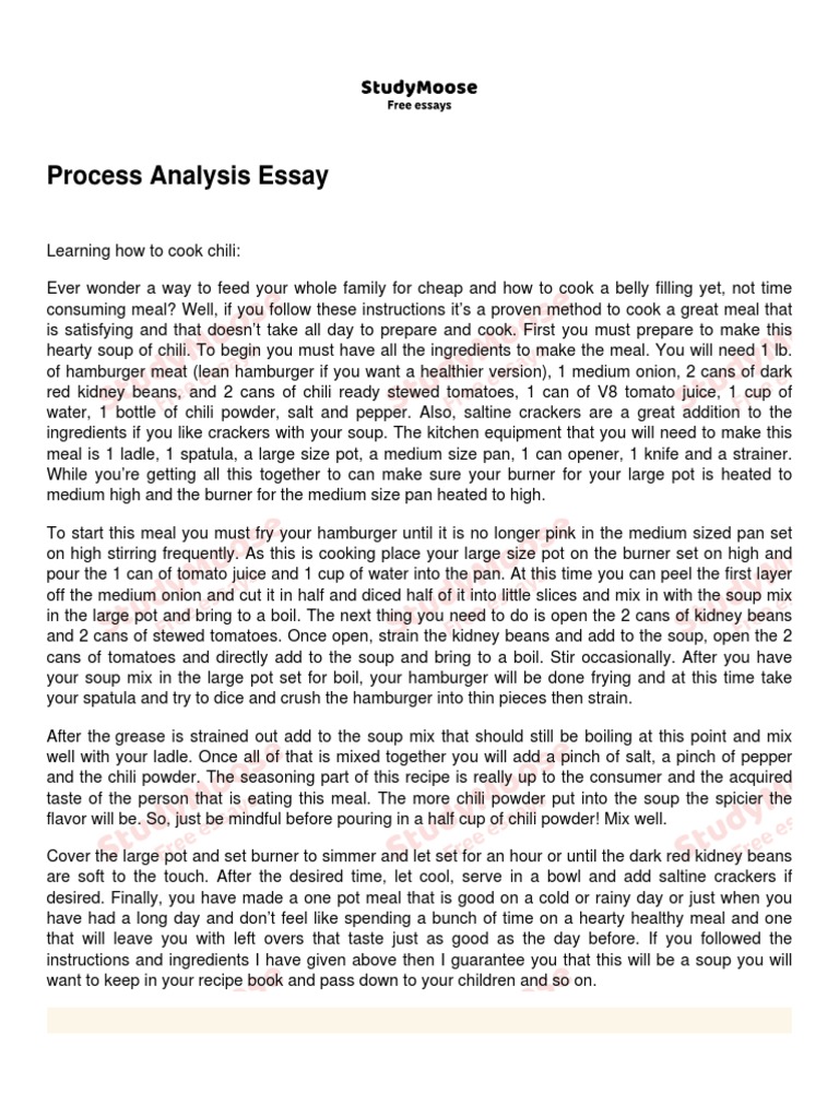 Contoh Process Analysis Essay | PDF | Soup | Chili Pepper