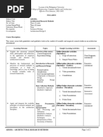 s2021 Architectural Research Methods - ONLINE Syllabus - ARMMA