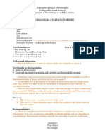 Psychological Evaluation Report Template 2021