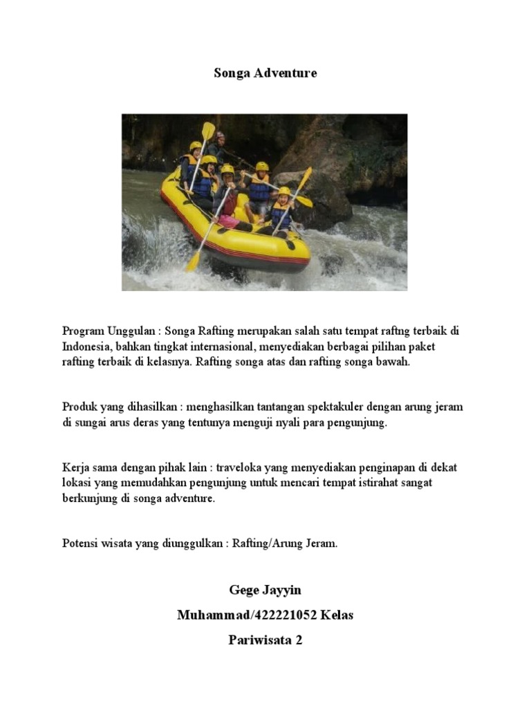 Paket Rafting Terbaik di Songa Adventure | PDF
