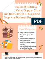 The Selection of Potential Suppliers Value Supply Chain and Recruitment of Qualified People in Business Enterprise 2