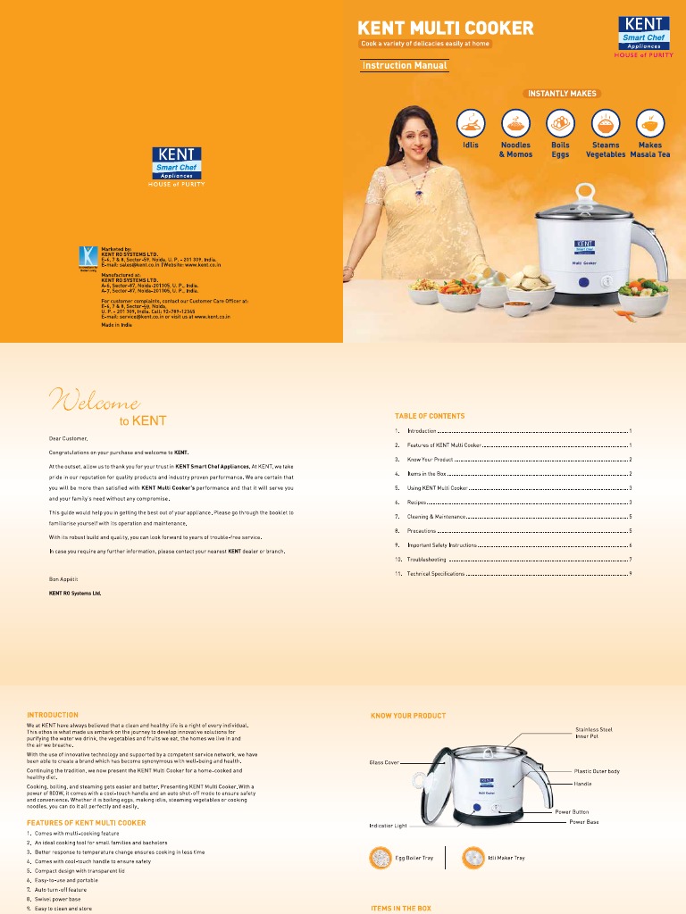 Kent Multi Cooker 16114 PDF
