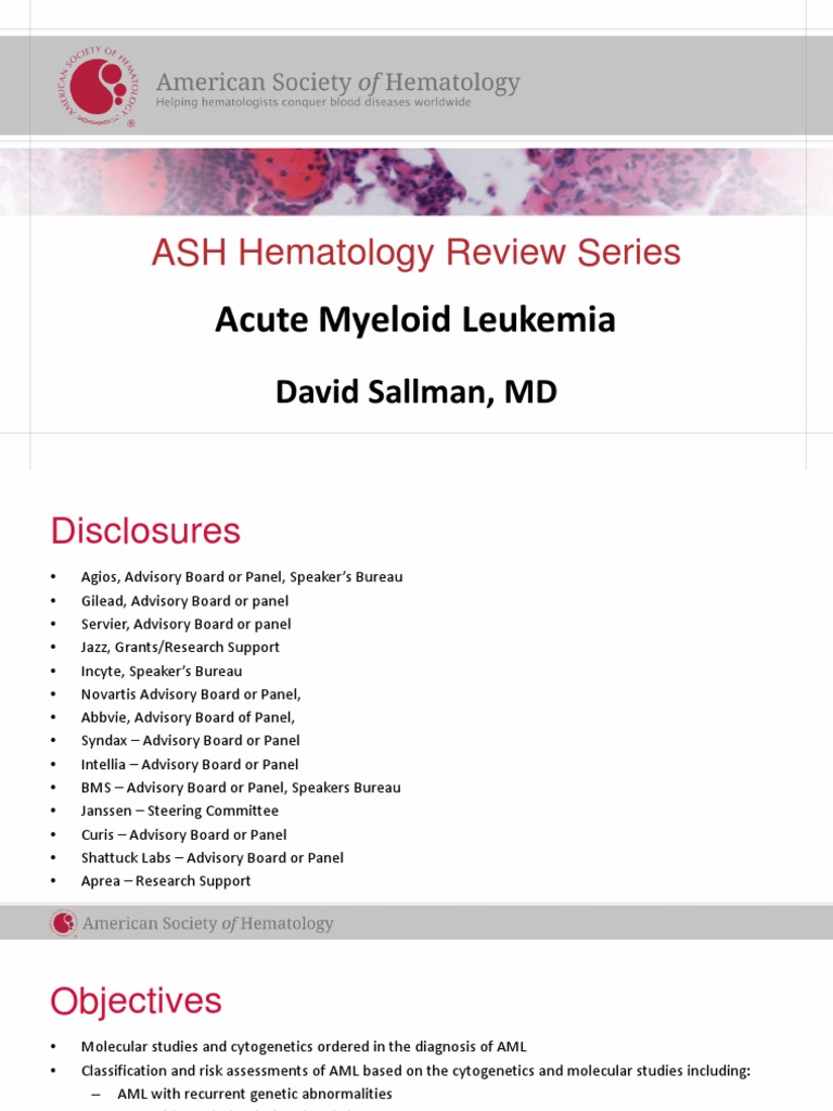 Ash Hematology Review Series Aml Sallman D 6 2022 Pdf