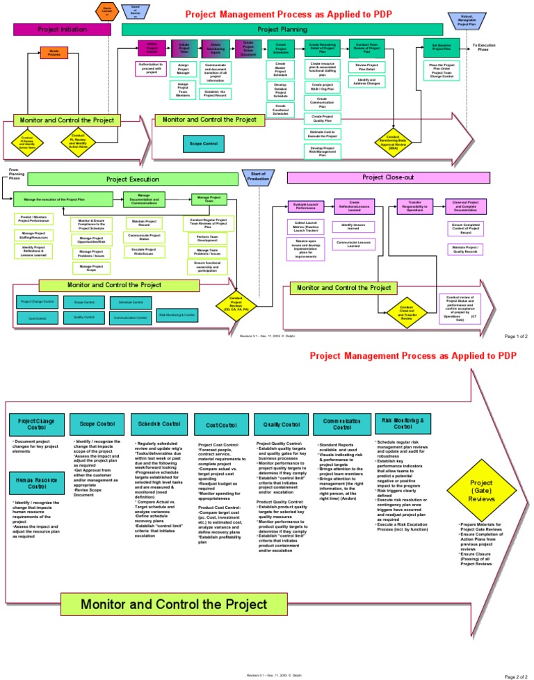 PDP Project Management Process Flow | PDF | Project Management | Risk