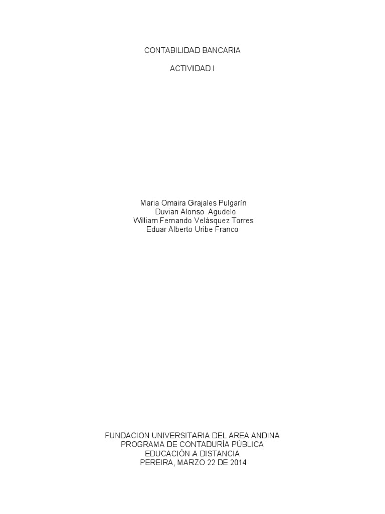Contabilidad Bancaria Pdf Bancos Seguro