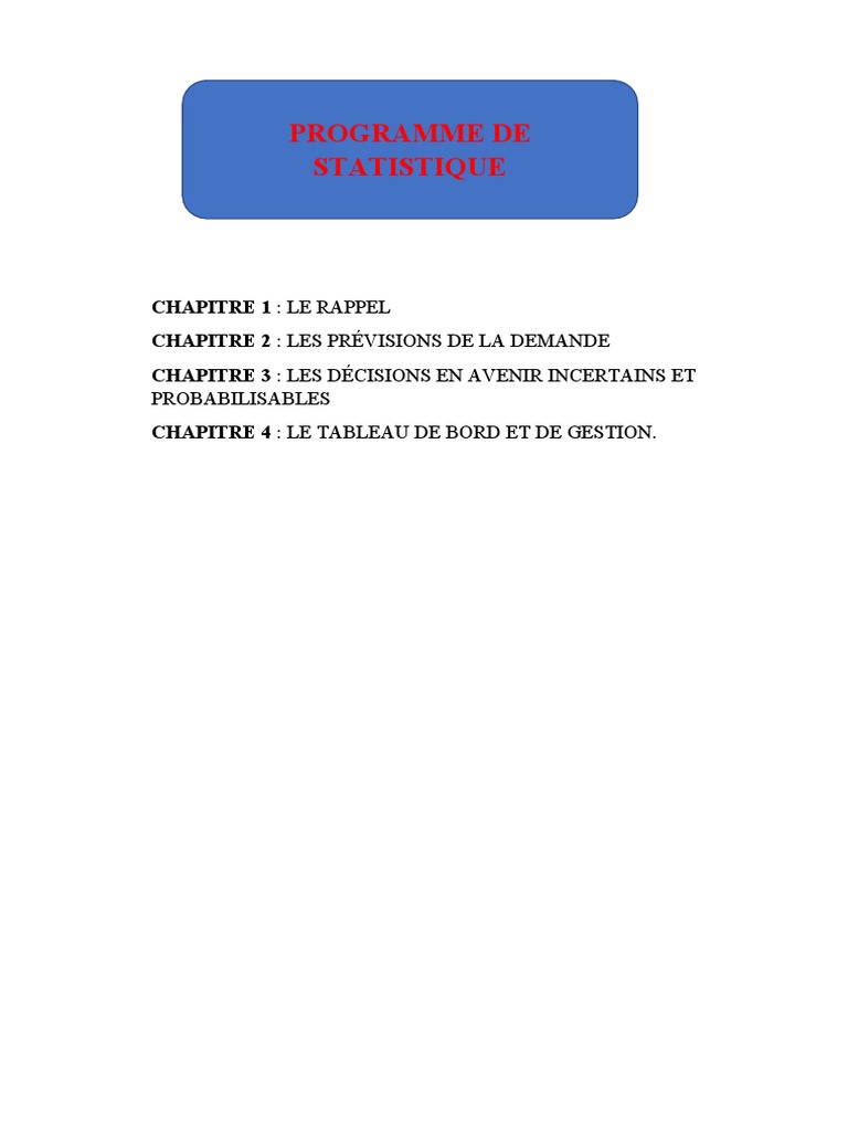 Statistiques Descriptives et Graphiques | PDF | Statistiques | Moyenne