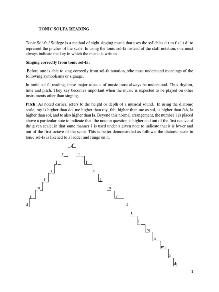 Tonic Solfa Reading 2 PDF Scale (Music) Musical Notation