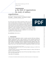 Advancing The Field of Organizations Through The Study of Military Organizations