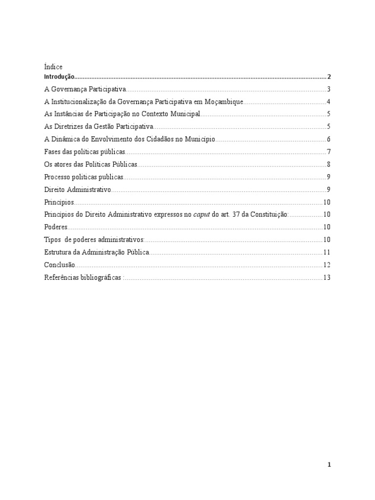 Governança Participativa em Moçambique | PDF | Administração pública ...