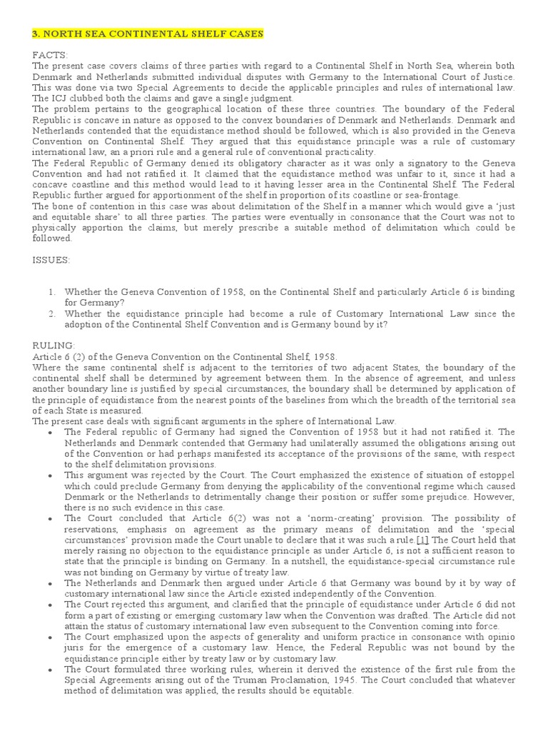 NORTH SEA CONTINENTAL SHELF CASES PDF