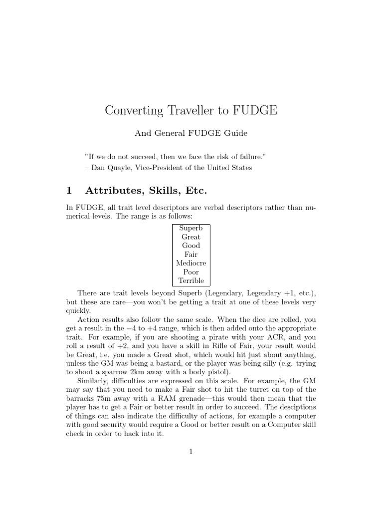 Traveller Fudge Conversion PDF