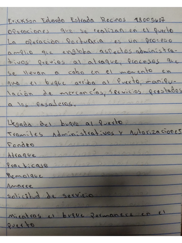Operaciones Que Se Realizan en El Puerto PDF