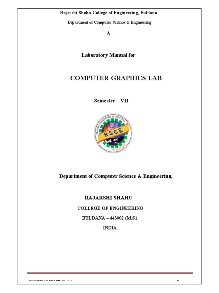 Computer Graphics Lab Manual | PDF | Computer Graphics | Computer Science