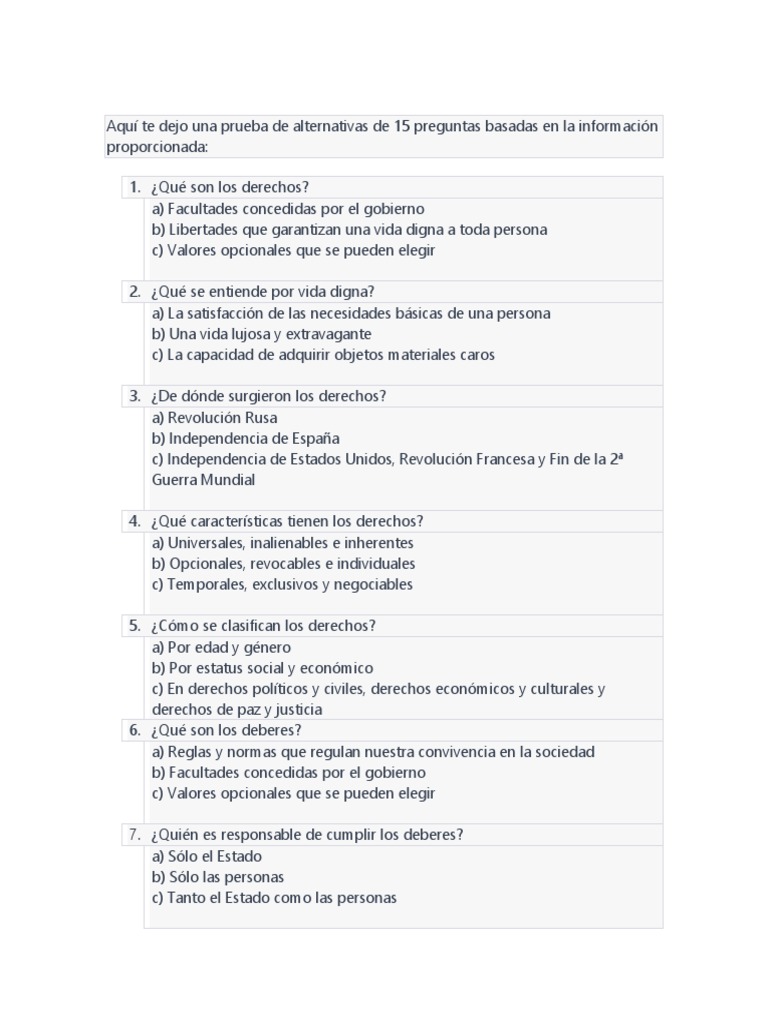 Prueba Derechos 5º Básico | PDF | Derechos humanos | Etica Aplicada