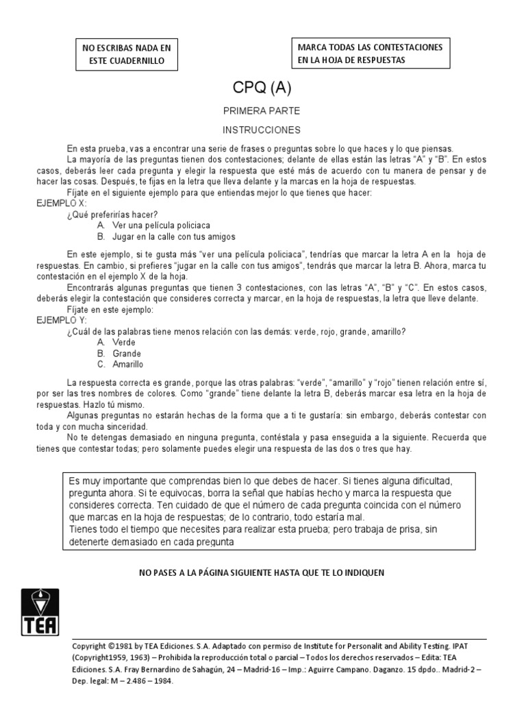 Cuestionario - CPQ | PDF