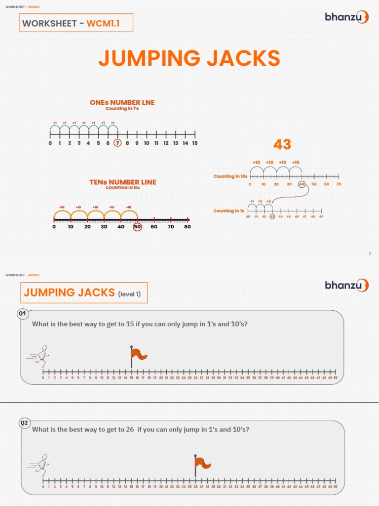 Jumping Jacks Math Worksheet | PDF