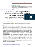 Propuesta de "Géneros Periodísticos Inmersivos" Basados en La Realidad Virtual y El Vídeo en 360º