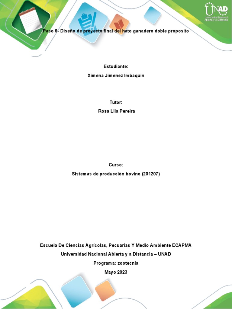 Paso 6 - Diseño de Proyecto Final de Hato Gandero Doble Proposito ...
