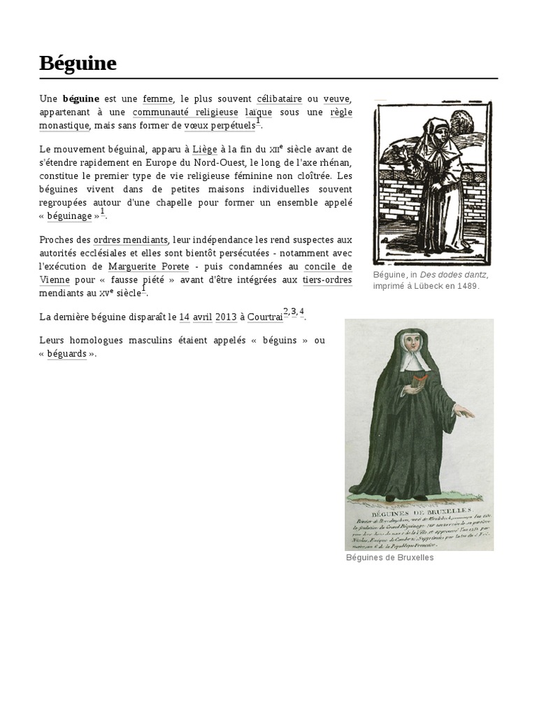 Histoire des béguines en Europe | PDF | Mysticisme chrétien ...