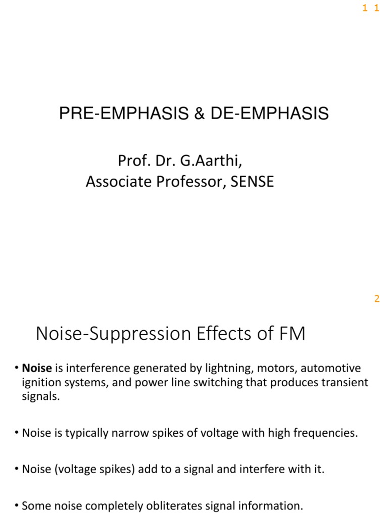 Pre-emphasis and De-emphasis in FM | PDF | Frequency Modulation ...