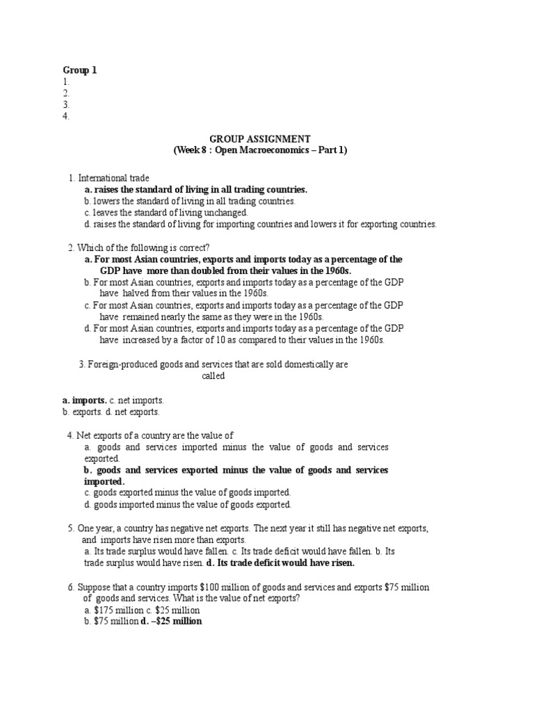 Open Macroeconomics Group Assignment | PDF
