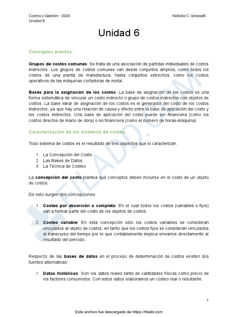 Sistemas y Métodos de Costeo 2020 | PDF | Costo | Contabilidad