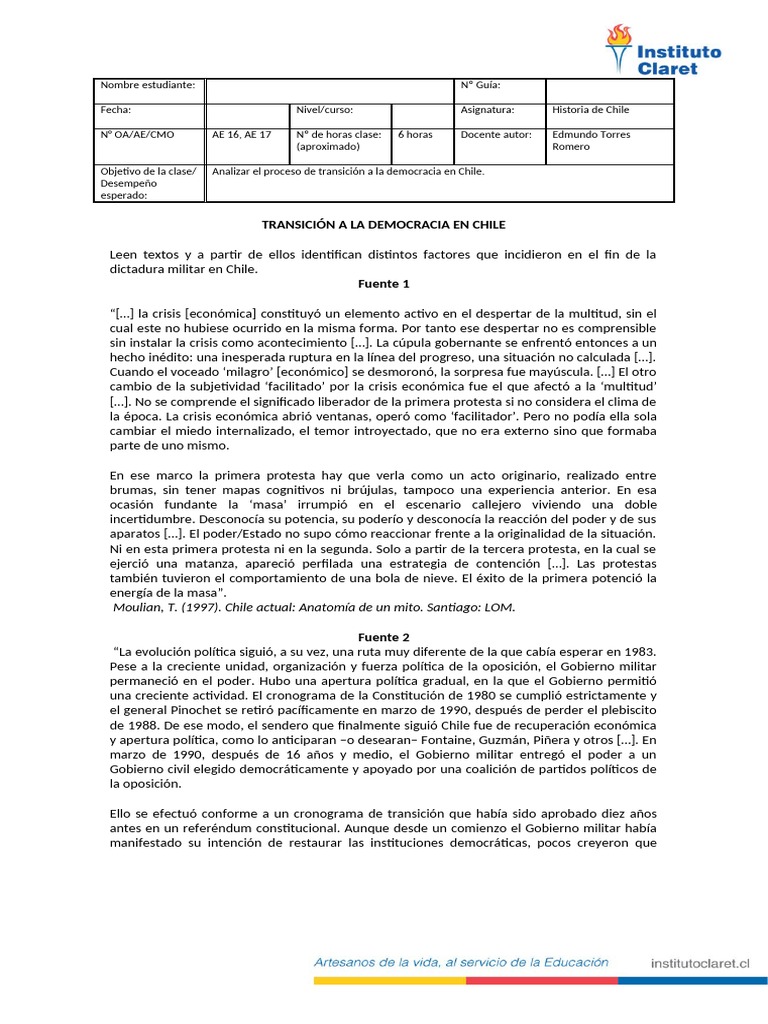 Transición A La Democracia en Chile | PDF | Democracia | Ideologías ...
