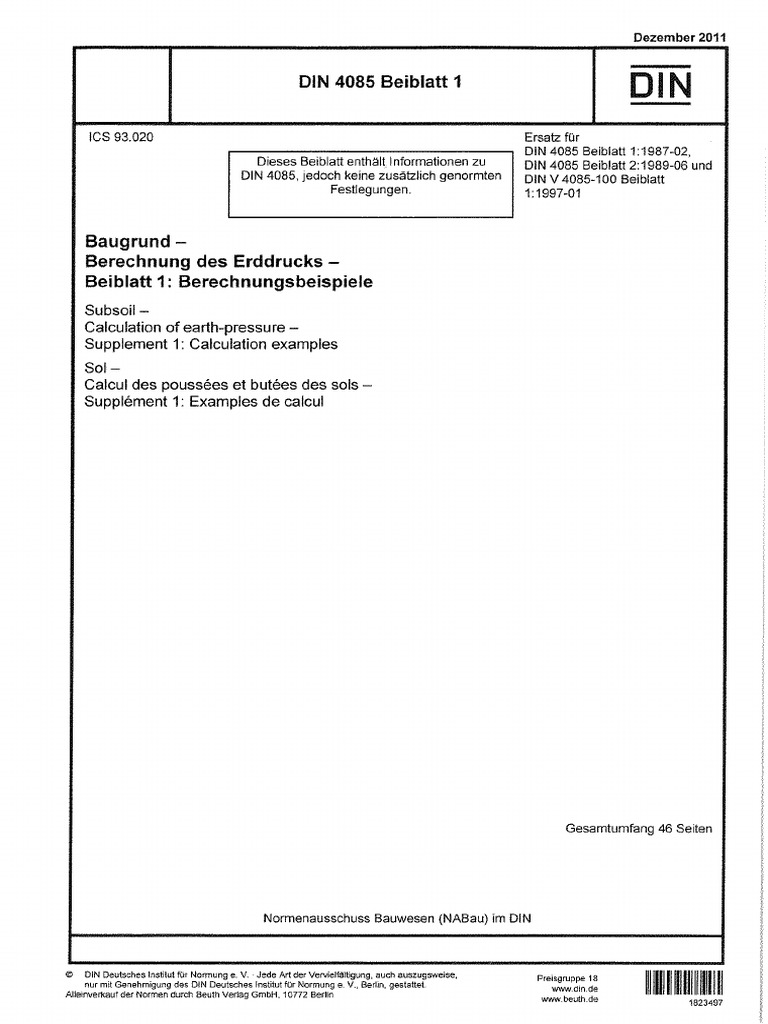 DIN 4085 Beiblatt 1 | PDF