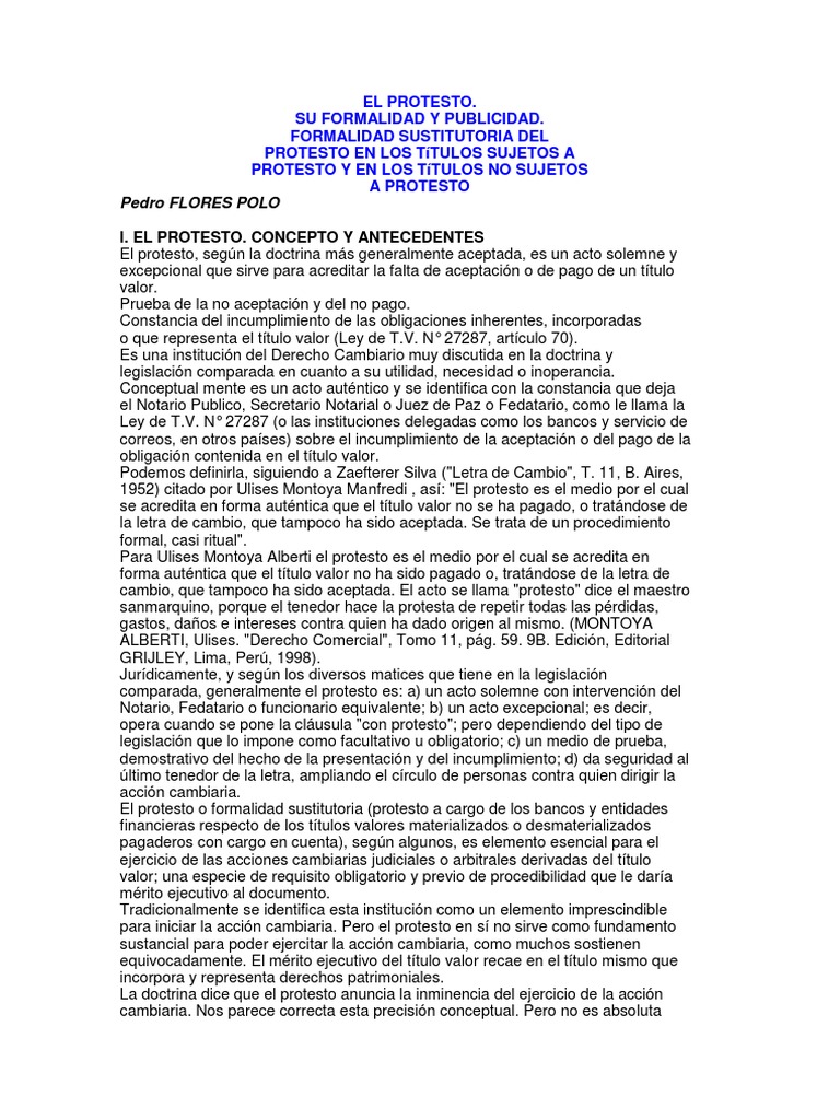 Formalidad Sustitutoria del Protesto | PDF | Pagaré | Pagos