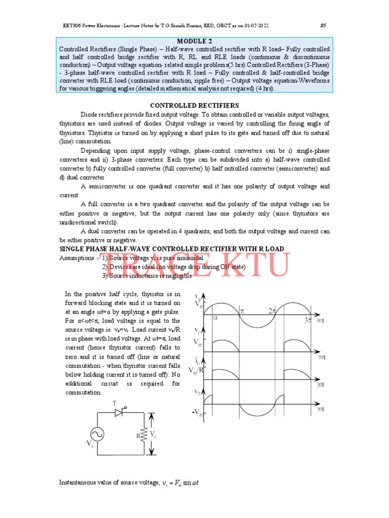 EET306 Power Electronics Lecture Notes | PDF | Rectifier | Power ...