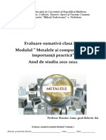 evaluare clasa 9 metalele